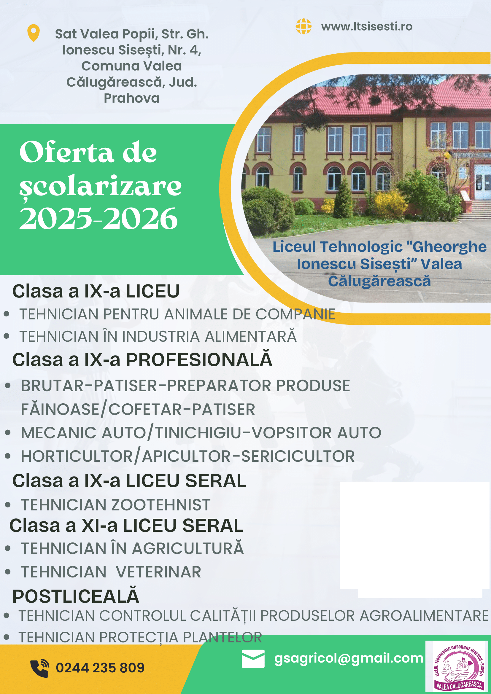 OFERTA DE ȘCOLARIZARE 2025 2026 1