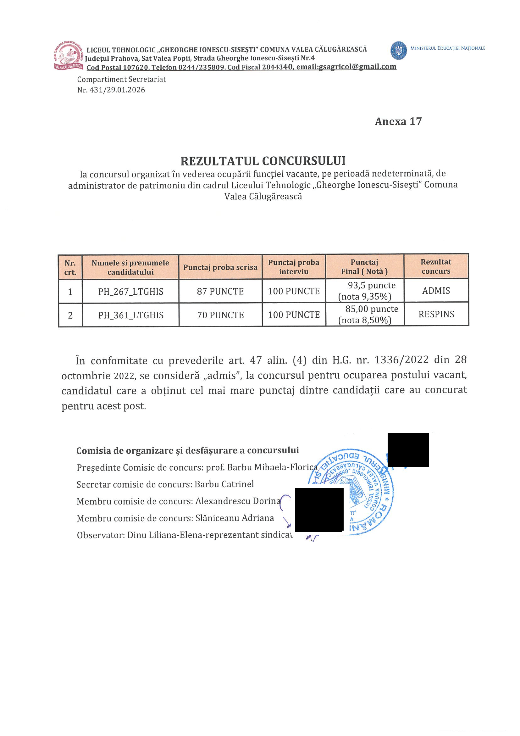 ANUNȚ