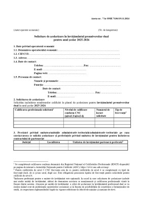 SOLICITĂRI DE ȘCOLARIZARE ÎN ÎNVĂȚĂMÂNTUL DUAL