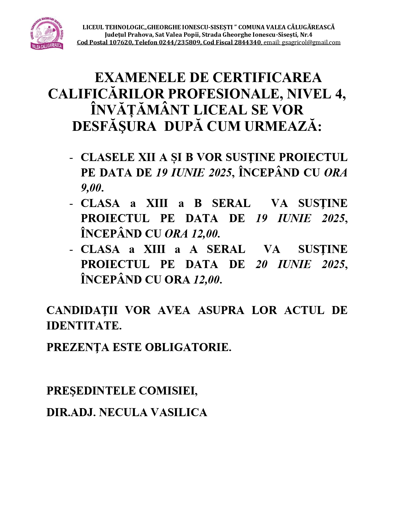 ANUNȚ